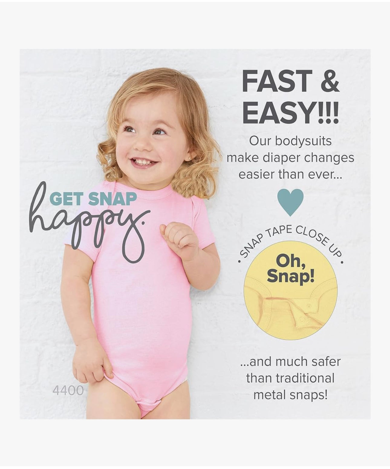 Rabbit Skins 4400 Infant Baby Rib Bodysuit/ 24mo. Girls